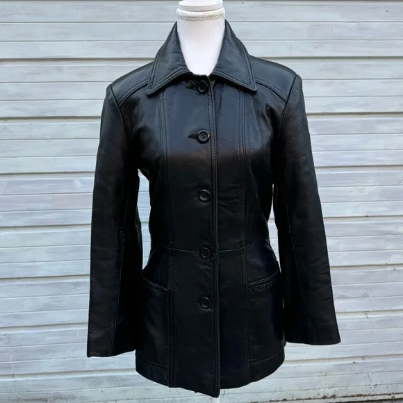 SOLD Vintage Leather Jacket Size Small - Picture 5 of 8